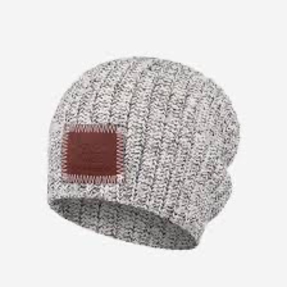 SOLD ON MERCARI | Love Your Melon White/Black Speckled Knit Oversized Beanie - Picture 1 of 6